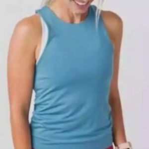 Zyia Active Feelin It Double Layered Tank Size L Niagara Blue Racerback Stretch